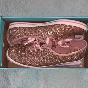 KEDS x KATE SPADE Rose Gold Glitter Sneakers